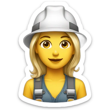 Interior designer with engineering hat girl sticker
