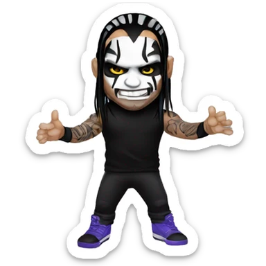 Jeff Hardy with face paint doing his famous pose  sticker