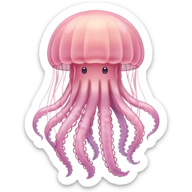 pastel light Pink jellyfish sticker
