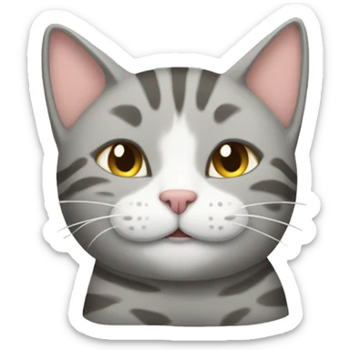cat sleeping gray tabby sticker