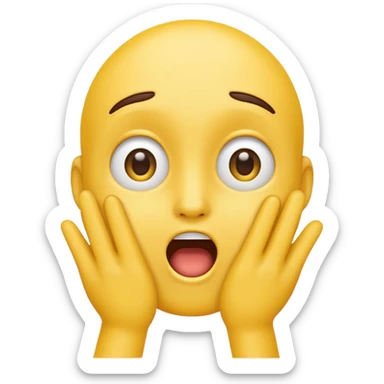 yellow emoji face with hand on face oh no sticker