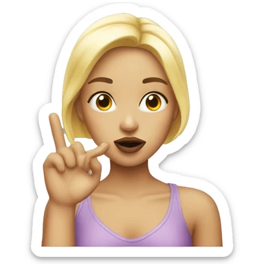blonde girl blowing kiss sticker