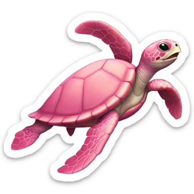 Pink sea turtle  sticker