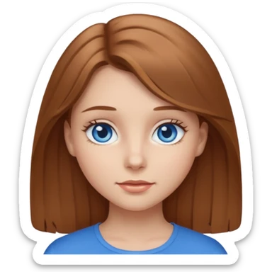 Girl with light Brown hair and blue eyes sticker
