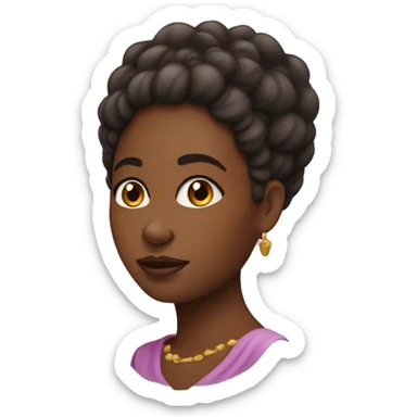 Emoji d'une jeune femme africaine belle en forme sticker