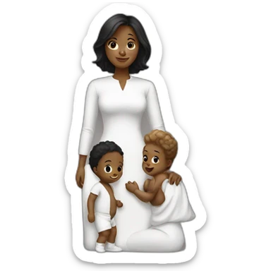 Homme noir femme blanche et bébé sticker