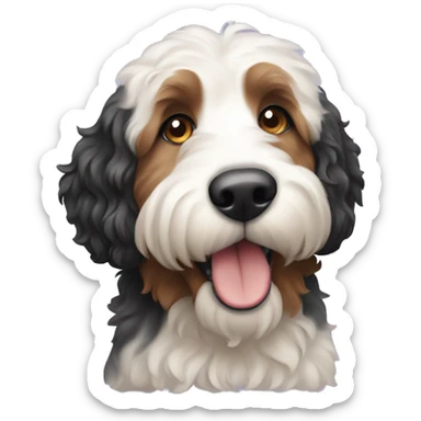 A Bernedoodle dog  sticker