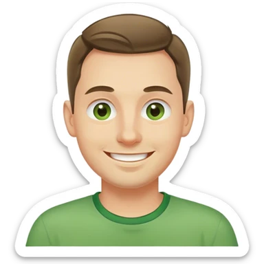 polish man in green shirt happy sticker