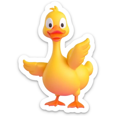 dancing duck for a duck race sticker