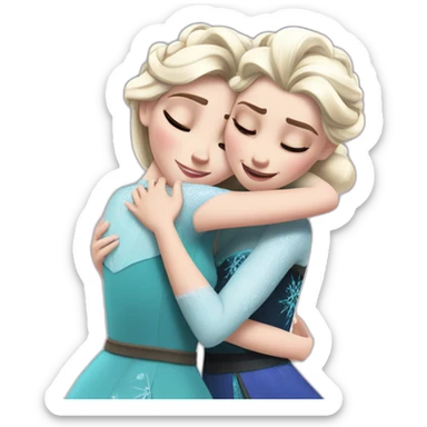 elsa hugs her sister anna sticker