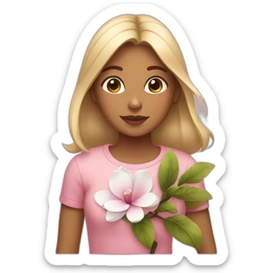 girl with magnolia sticker