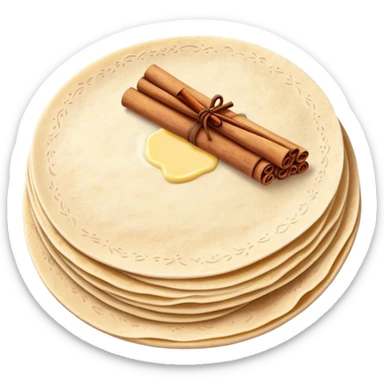 norwegian lefse with sugar and cinnamon and butter sticker