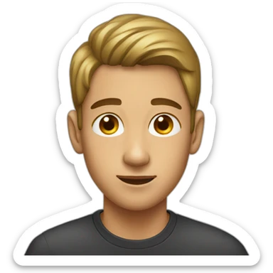 A young man wearing something in his ear sticker