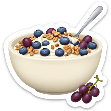 Ginnasticayoghurt bowl with grapes and blueberries sticker