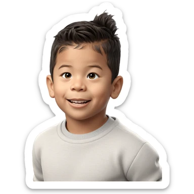 smiling boy in grey sweater sticker
