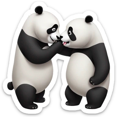 Two pandas kissing each other passionately  sticker