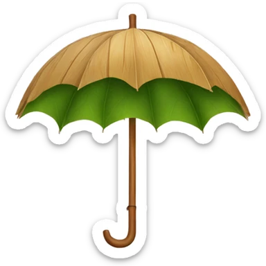 Wooden leaf umbrella sticker