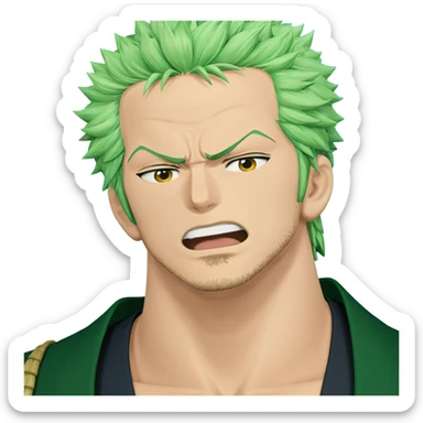 zoro in green kimono portrait sticker