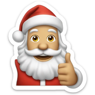 santa doing big thumbs up sticker