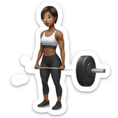  woman doing deadlift exercise sticker