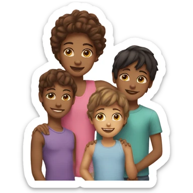 Teenage girl with her 2 young brothers sticker