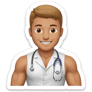 Shirtless Muscular guy nurse sticker