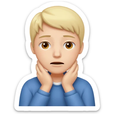 Tired face with hands around throat sticker