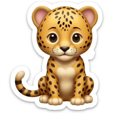 A high-resolution photo-realistic digital illustration of a baby jaguar, chest upward A high-resolution, photo-realistic digital illustration of a majestic jaguar sticker