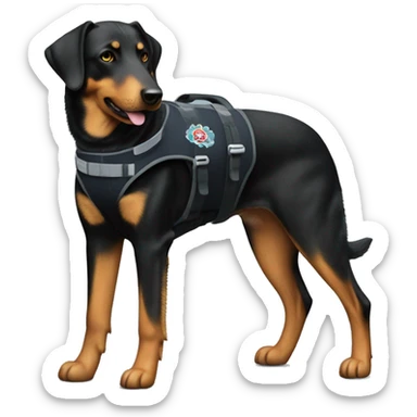 Beauceron dog full body wearing service dog vest  sticker