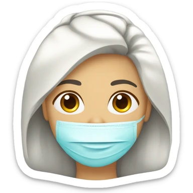 médica no hospital , branca, cabelo ondulado longo, olhos claros  sticker