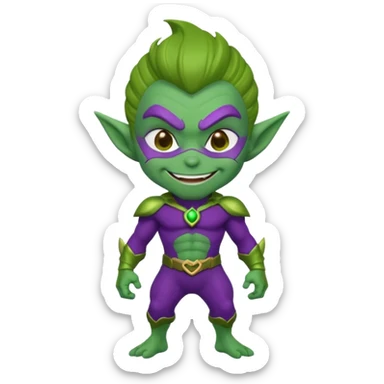 green goblin, cute chibi full body sticker