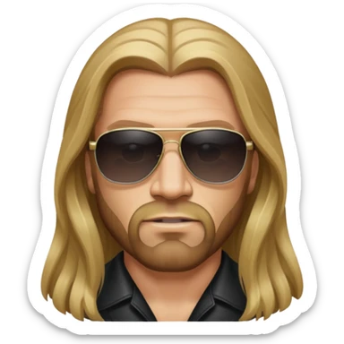 Triple H with long hair and sunglasses sticker