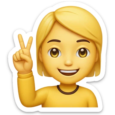 An emoji with eyes closed and smiling and pulling the middle finger sticker