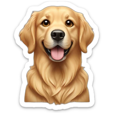 golden retriever dog wearing a Mishlah sticker