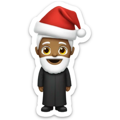 pastor with Christmas hat sticker