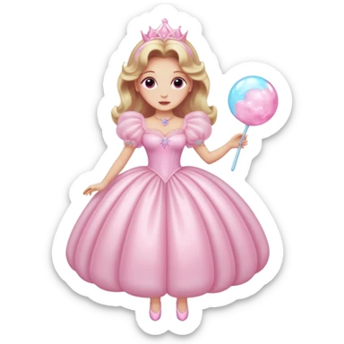 The bubble dress is typically a voluminous ball gown, designed to make Glinda look like she’s literally floating in a bubble. It features:  Pale pink or shimmering white-blue hues (in Ariana Grande’s movie version, it’s a soft, cotton-candy pink). sticker