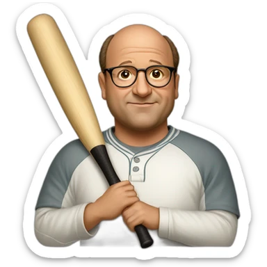george costanza holding baseball bat portrait sticker