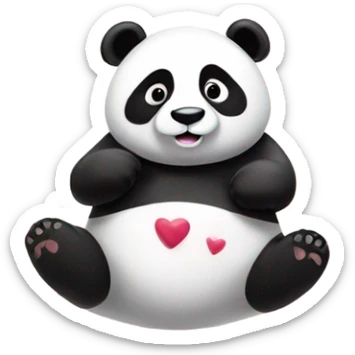 panda with hearts sticker