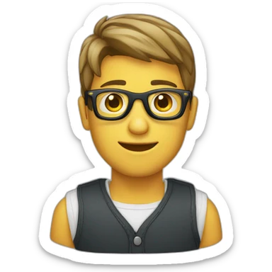 jeune homme lunettes sticker