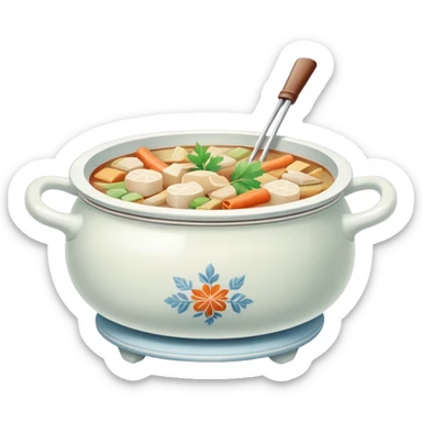 Gentle colored traditional hotpot with pale tones sticker