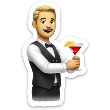 barman shaking a cocktail sticker