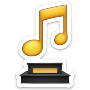 Music note with Wi-Fi signals and a podium: illustrating artists topping the charts thanks to streaming. sticker