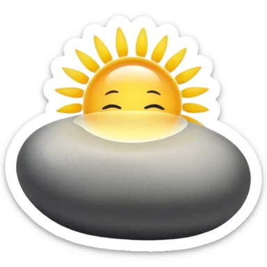 Pebble with sunshine sticker