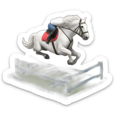 Cheval sauté un obstacle sticker
