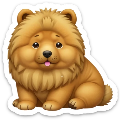 Chow Chow mélangé à une peluche hérisson sticker