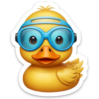 duck with swimming goggles sticker