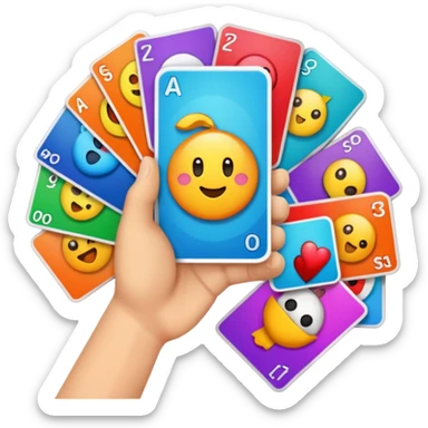 Trading cards in a hand sticker