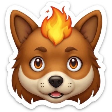 A Dog with fire in his eyes sticker