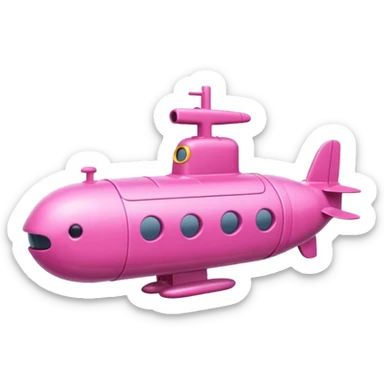 pink mini single submarine in cartoon  sticker