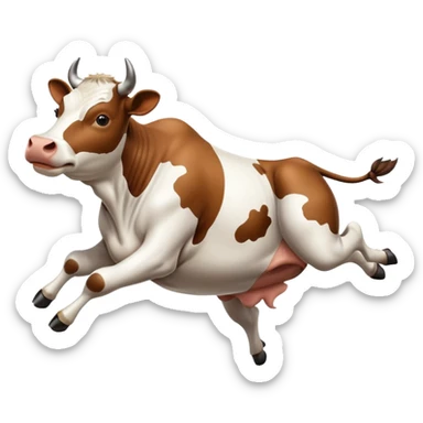 Cow doing a backflip  sticker